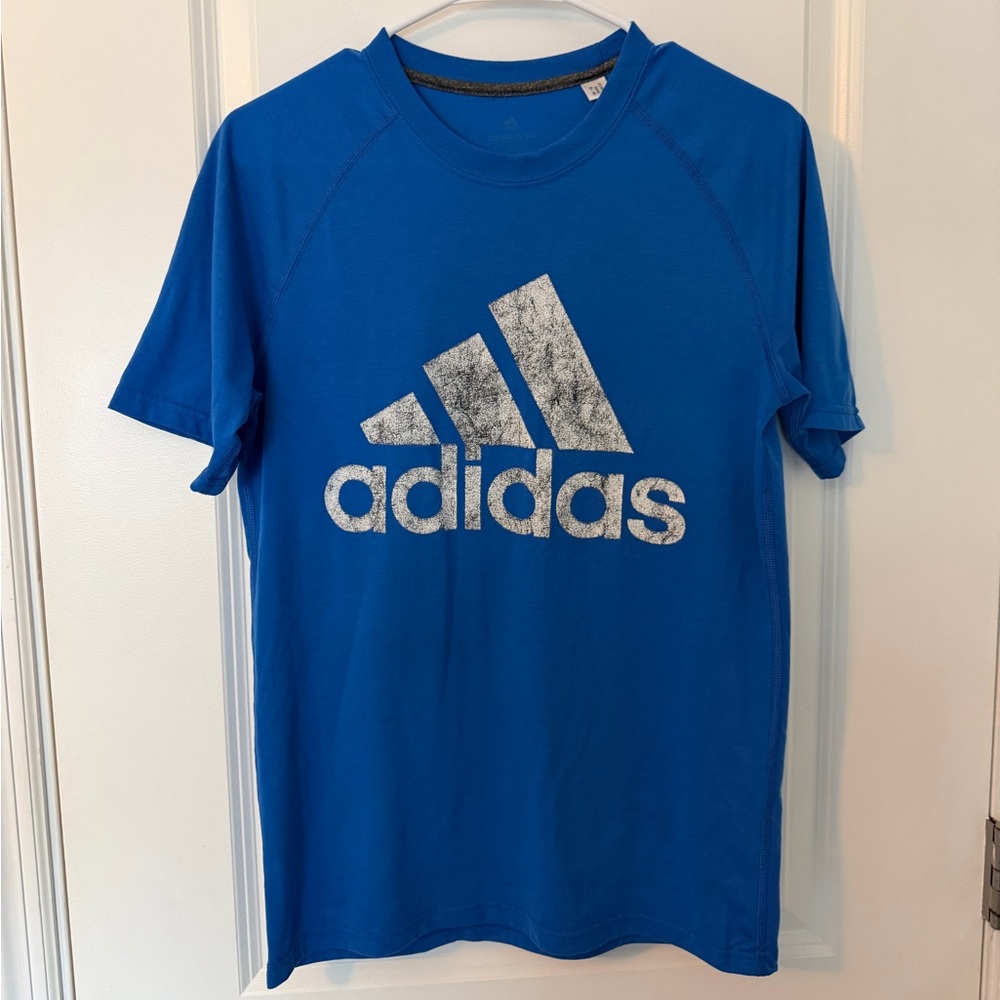 Adidas Blue Logo Performance Tee, Sz S